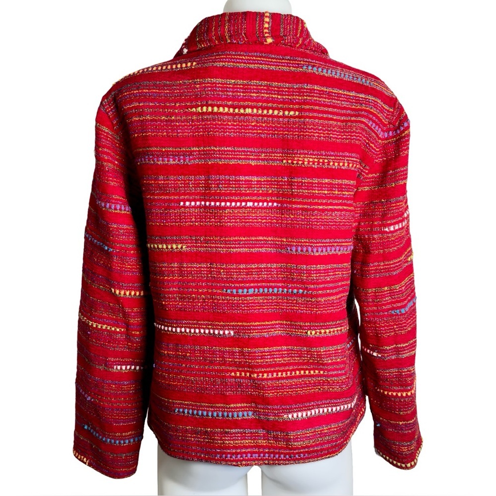 Coldwater Creek Red Patchwork Bohemian Blazer Siz… - image 4